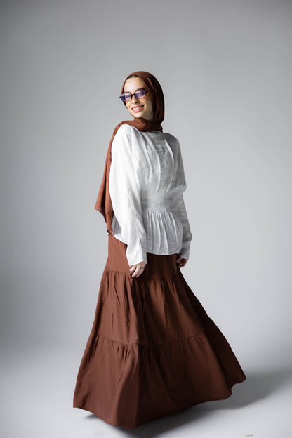 Midnight Breeze Skirt In Chocolate