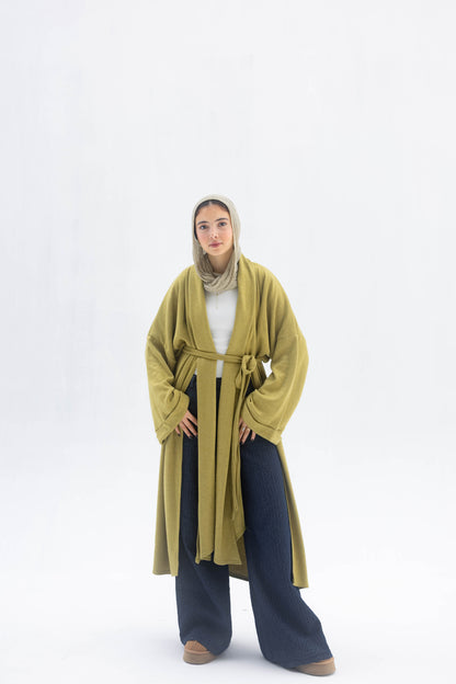 Freya Shawl Cardigan In Lime