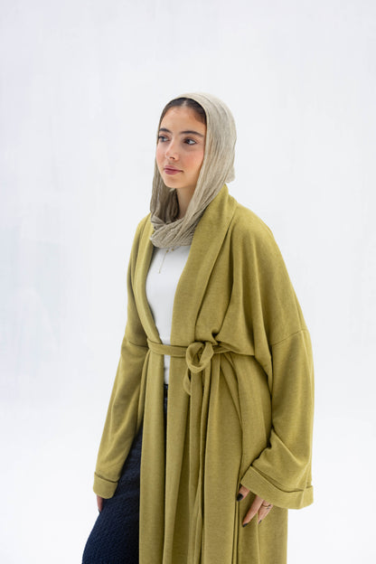 Freya Shawl Cardigan In Lime