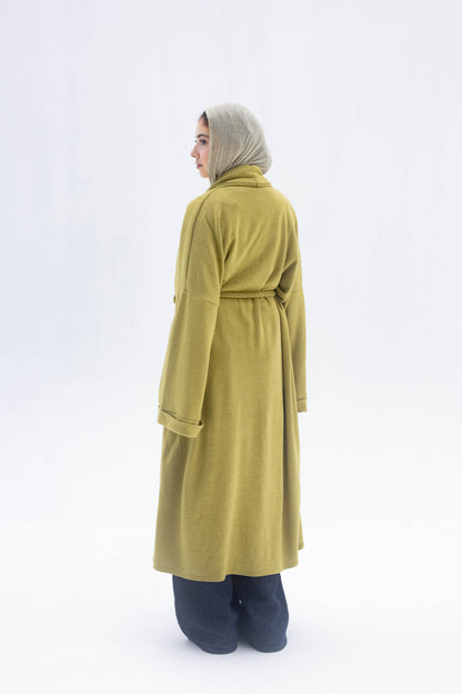 Freya Shawl Cardigan In Lime