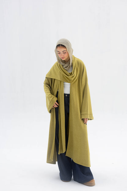 Freya Shawl Cardigan In Lime