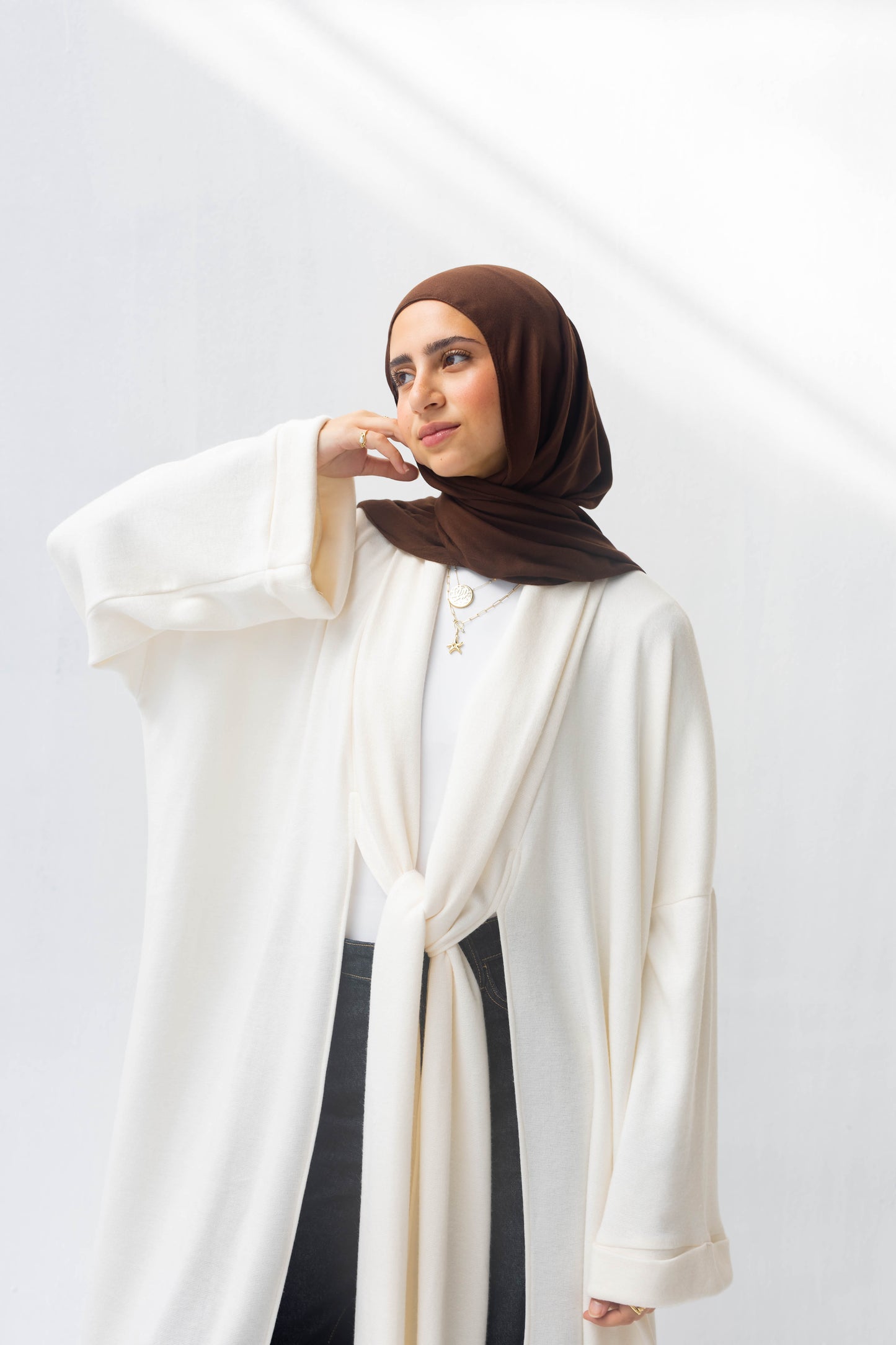 Freya Shawl Cardigan In Cream