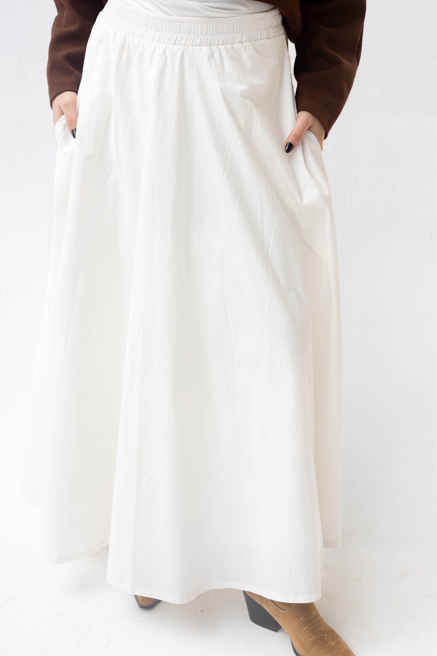 Poplin Skirt in White