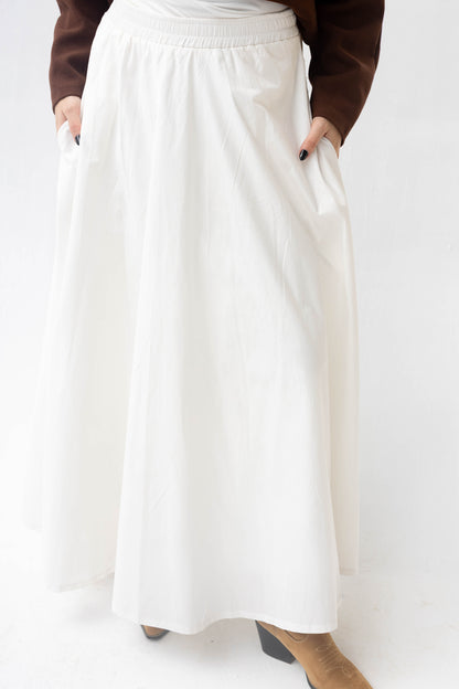 Poplin Skirt in White