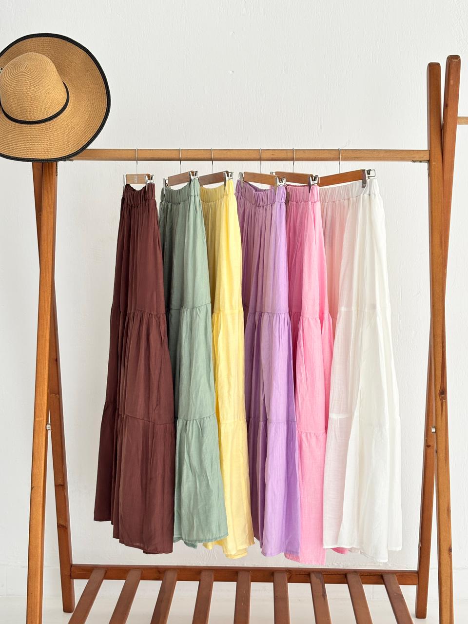 Pastel Breeze Skirt In Chocolate