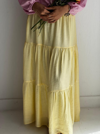 Pastel Breeze Skirt In Butteryellow