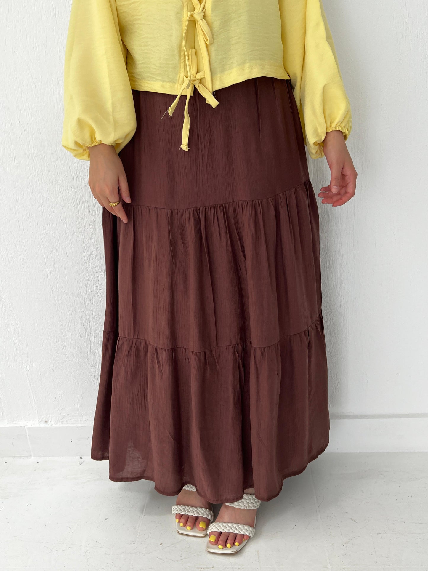 Pastel Breeze Skirt In Chocolate