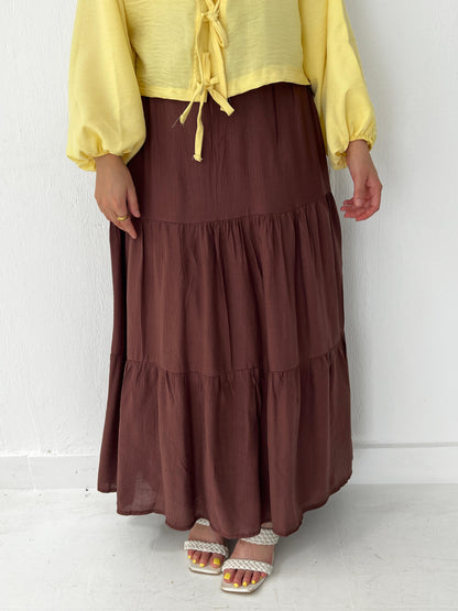 Pastel Breeze Skirt In Chocolate