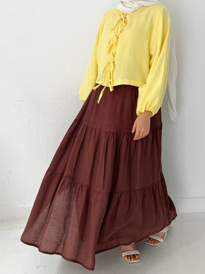 Pastel Breeze Skirt In Chocolate
