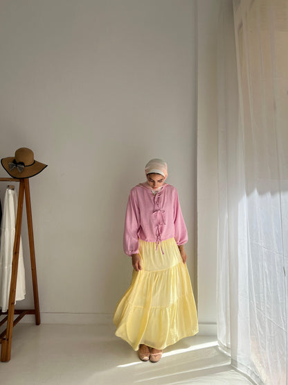 Pastel Breeze Skirt In Butteryellow