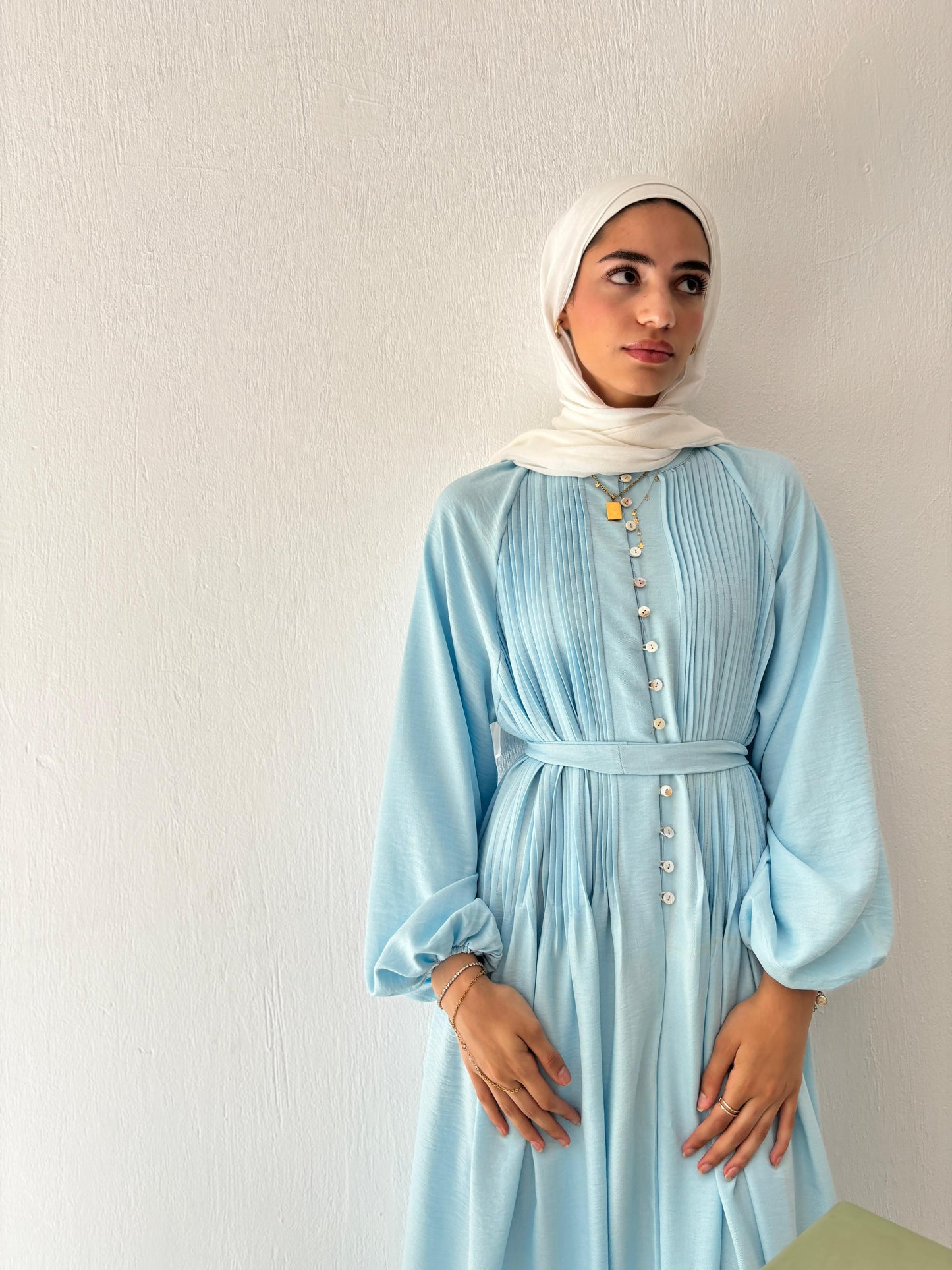 Luna Dress In Aqua Blue