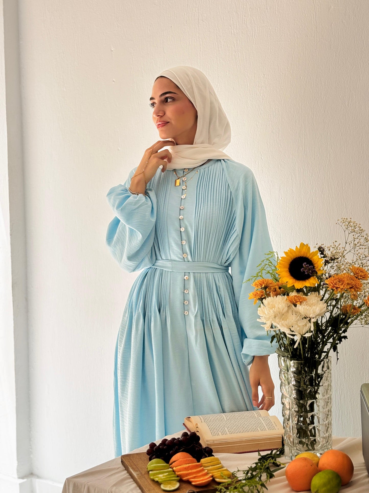 Luna Dress In Aqua Blue