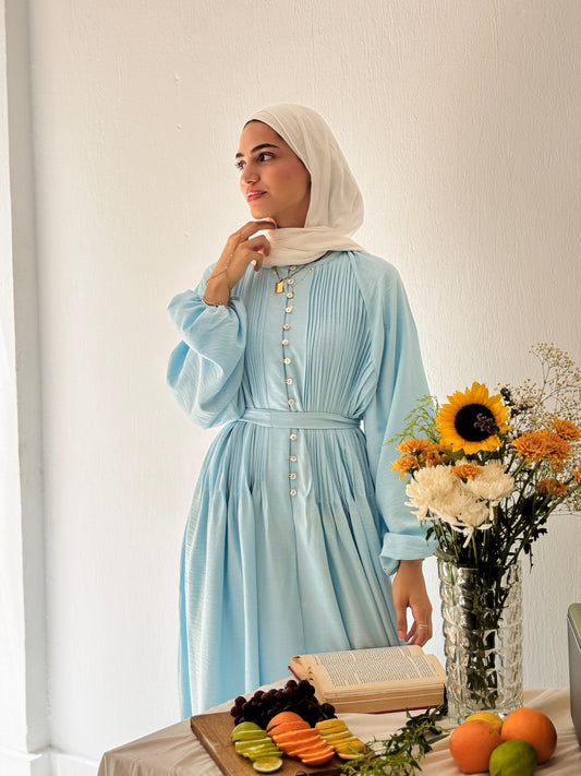 Luna Dress In Aqua Blue