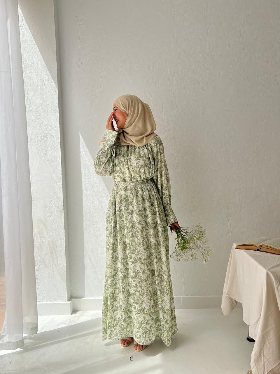 Nawarah Dress In Olive