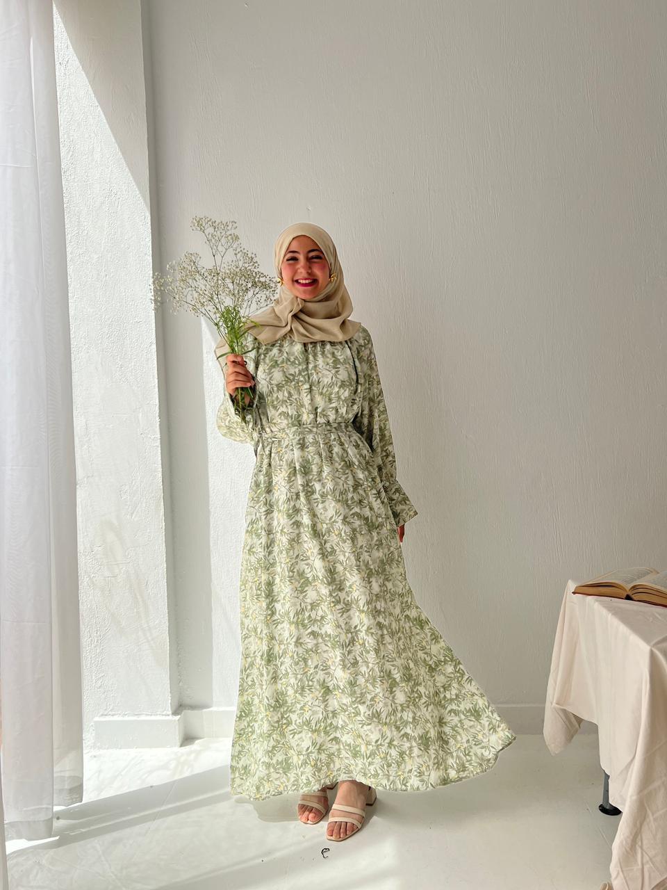 Nawarah Dress In Olive