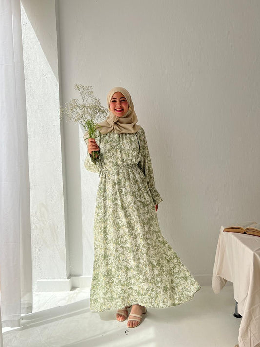 Nawarah Dress In Olive