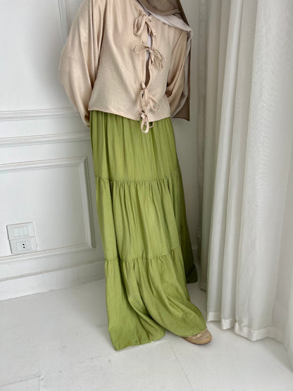 Pastel Breeze Skirt In Lime